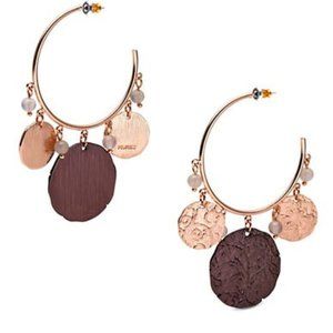 Pilgrim Boho Disc Hoop Earrings-ROSE GOLD
